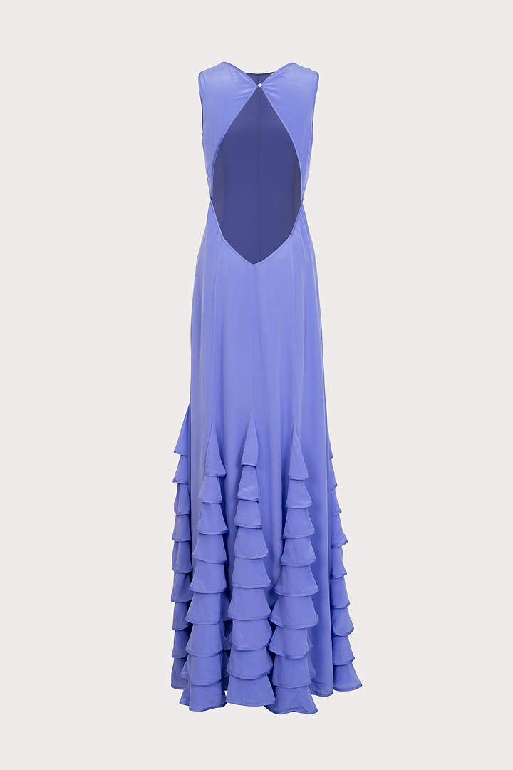 Tiered Chiffon Gown (Periwinkle)