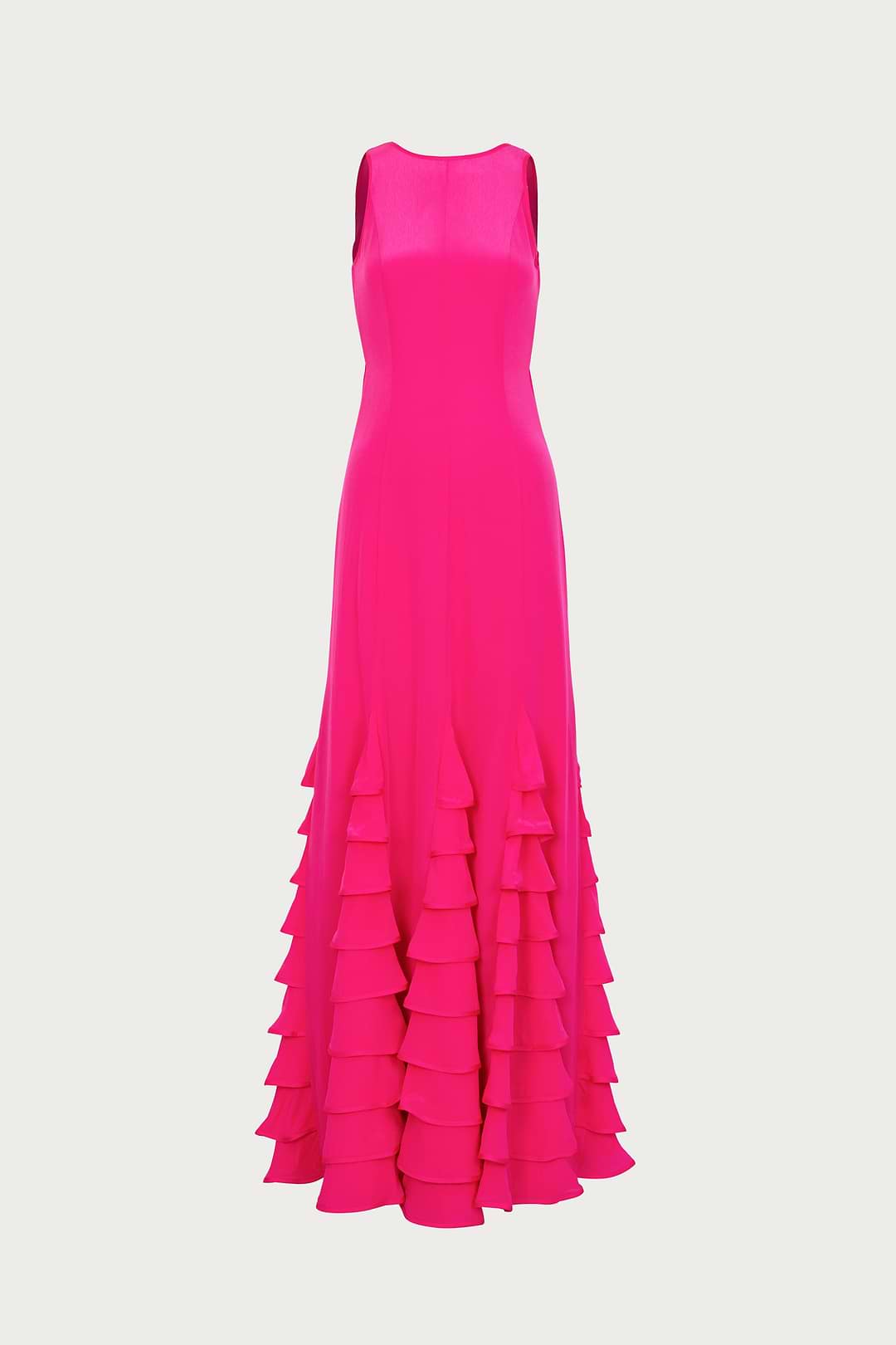 SAME Tiered Chiffon Gown | Fuchsia | Women's Maxi Dress SAME Tiered Chiffon Gown | Fuchsia | Women's Maxi Dress