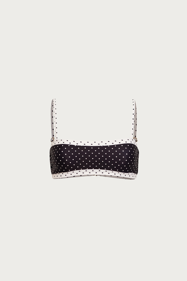 Bandeau Top (Black Cream Polka Dot/Cream)