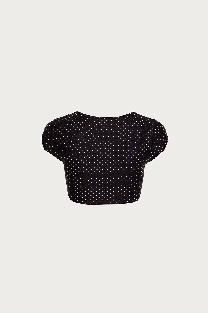 The Grace Top (Black Cream Polka Dot)