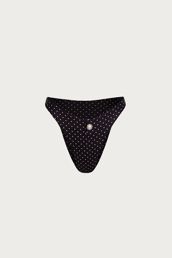 The Grace Bottom (Black Cream Polka Dot)