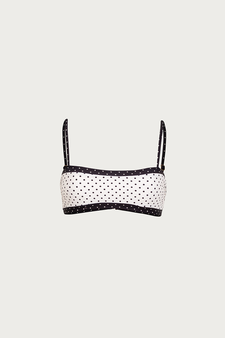 Bandeau Top (Cream Black Polka Dot/Black)