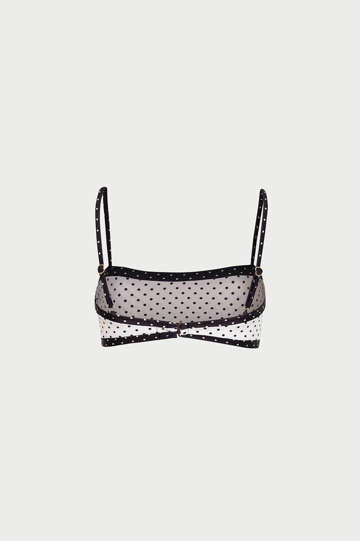 Bandeau Top (Cream Black Polka Dot/Black)