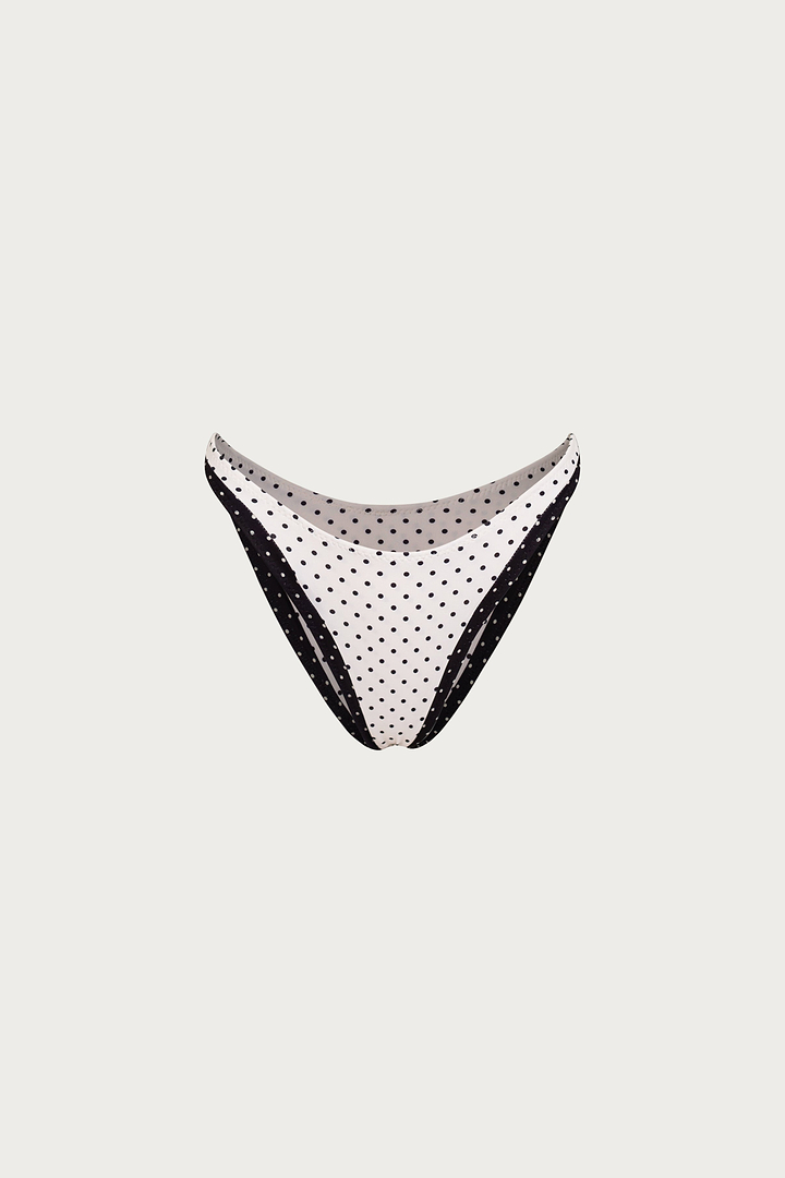 90s Bottom (Cream Black Polka Dot/Black)