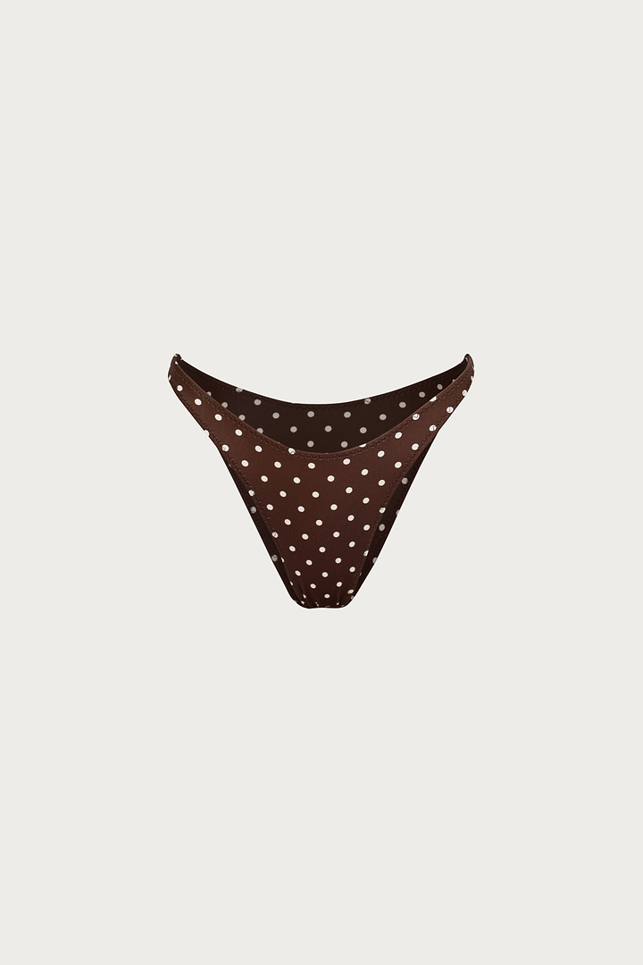 90s Bottom (Brown Cream Polka Dot)