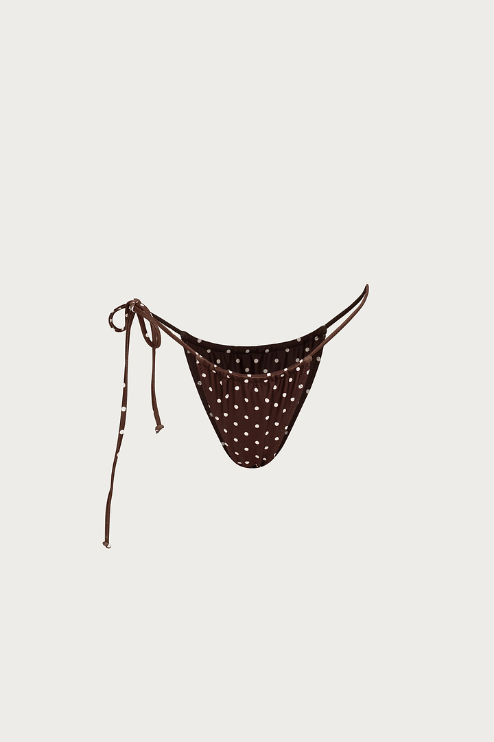 String Bottom (Brown Cream Polka Dot)