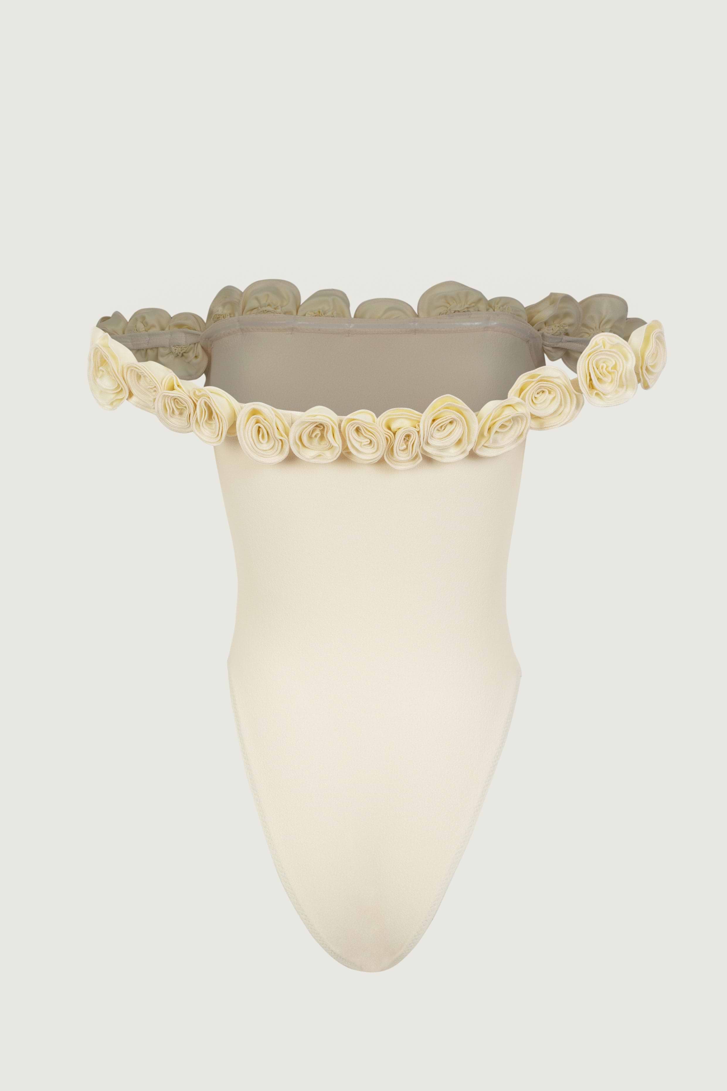 SAME Rose Off Shoulder One Piece | Faux Suede Cream/Cream