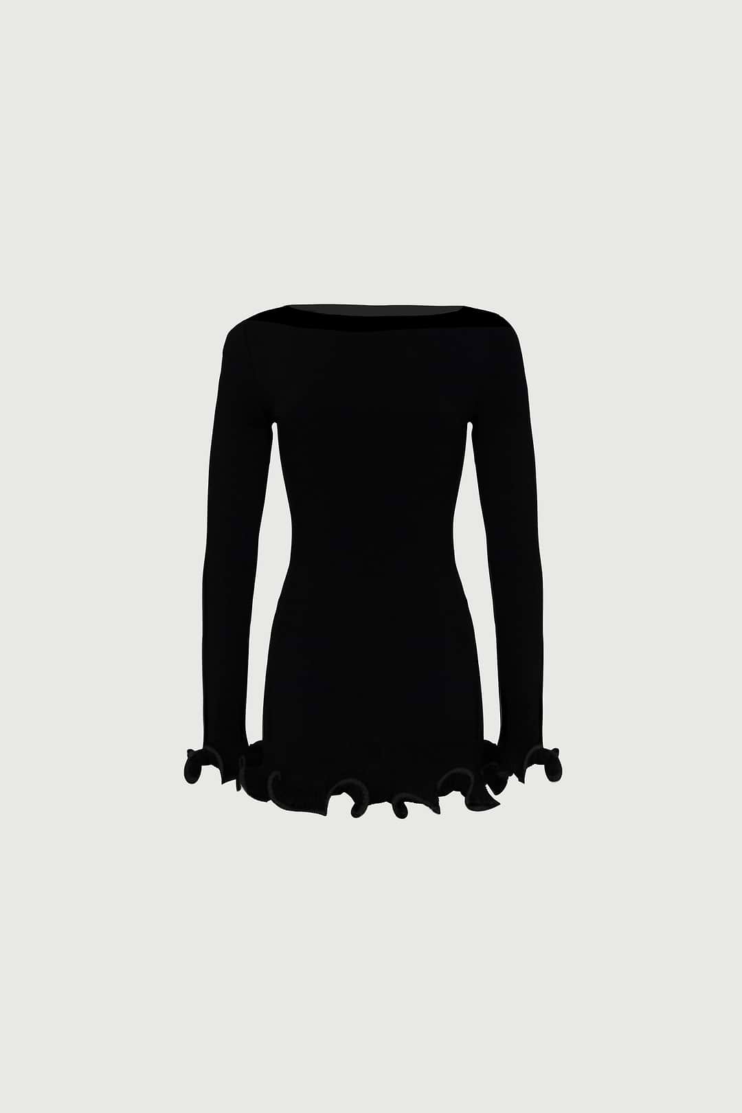 SAME Ruffle Hem Mini Dress | Black | Women's Mini Dress L / Black SAME Ruffle Hem Mini Dress | Black | Women's Mini Dress L / Black