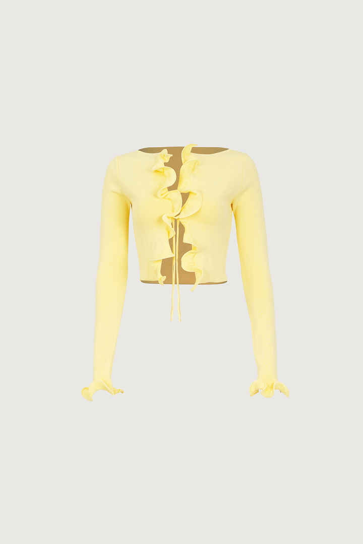 Ruffle Hem Top (Butter Yellow)