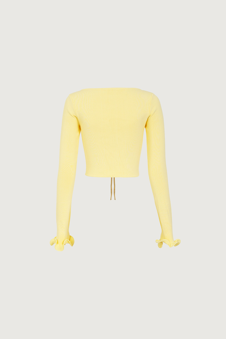 Ruffle Hem Top (Butter Yellow)