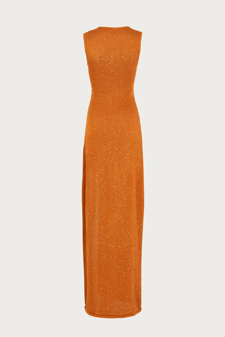 Cut Out Twist Dress (Copper Sequin)