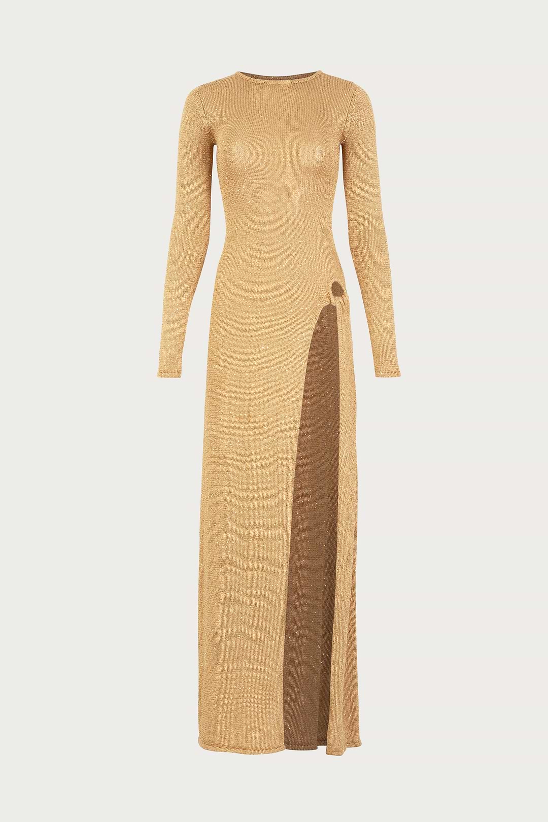 SAME Long Sleeve Twist Dress | Gold Sequin | Women's Knit Dress M / Gold Sequin SAME Long Sleeve Twist Dress | Gold Sequin | Women's Knit Dress M / Gold Sequin