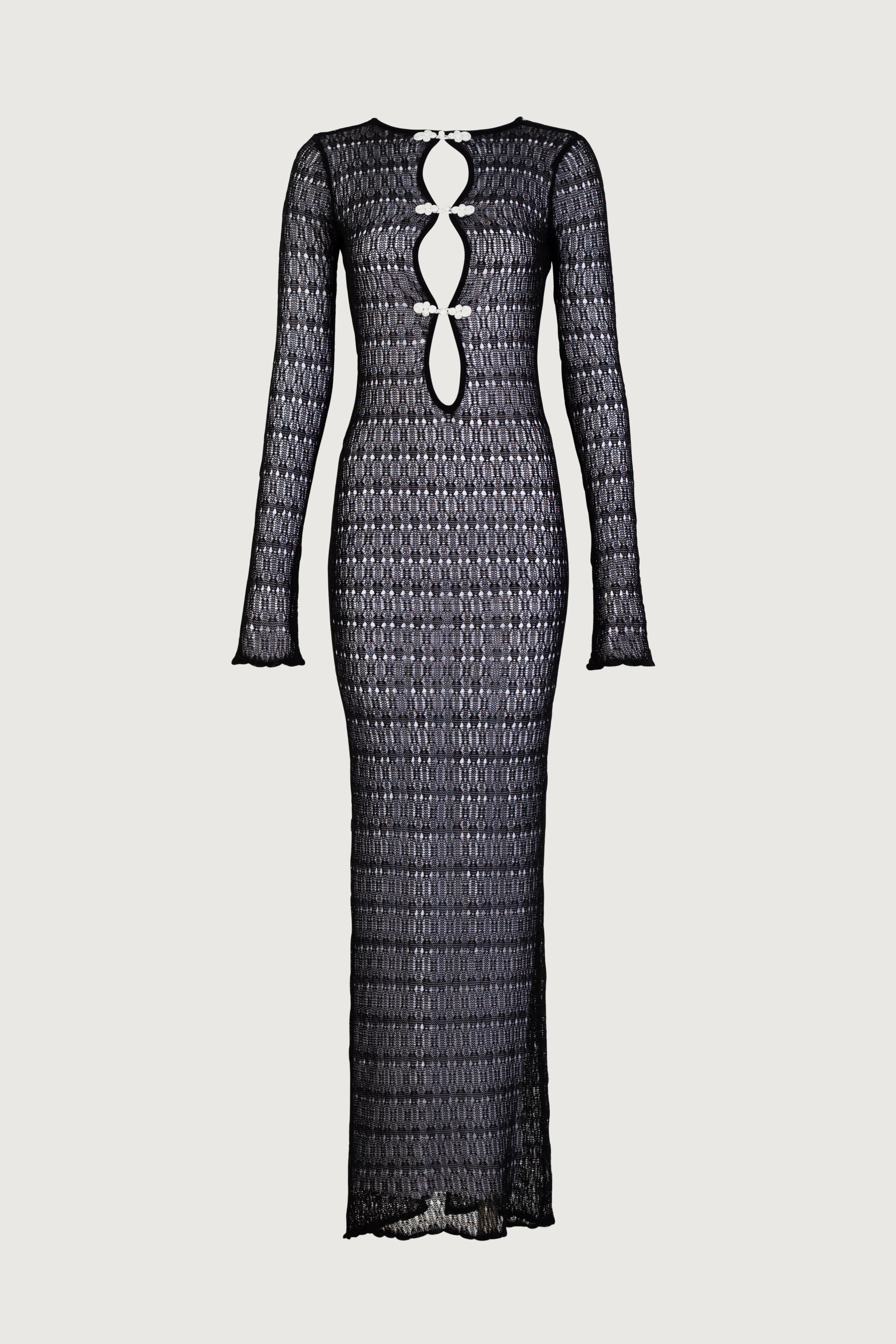 SAME Keyhole Crochet Dress | Black | Women's Dress
