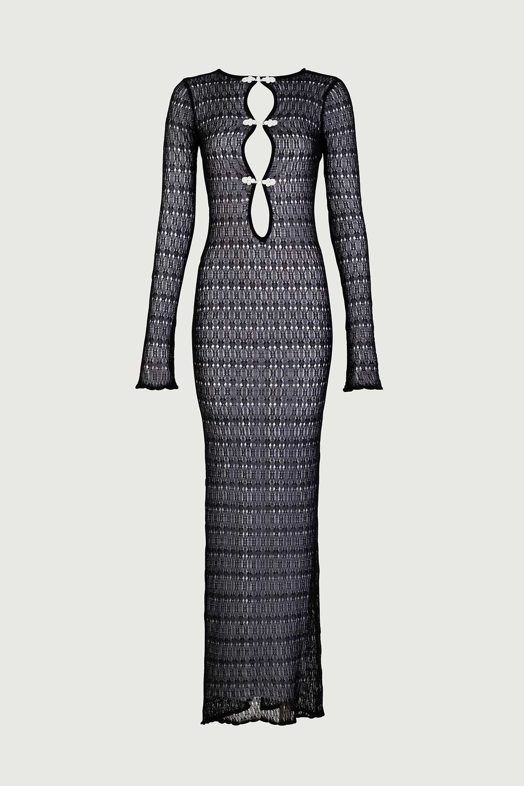 SAME Keyhole Crochet Dress | Black | Women's Dress L / Black/Cream SAME Keyhole Crochet Dress | Black | Women's Dress L / Black/Cream