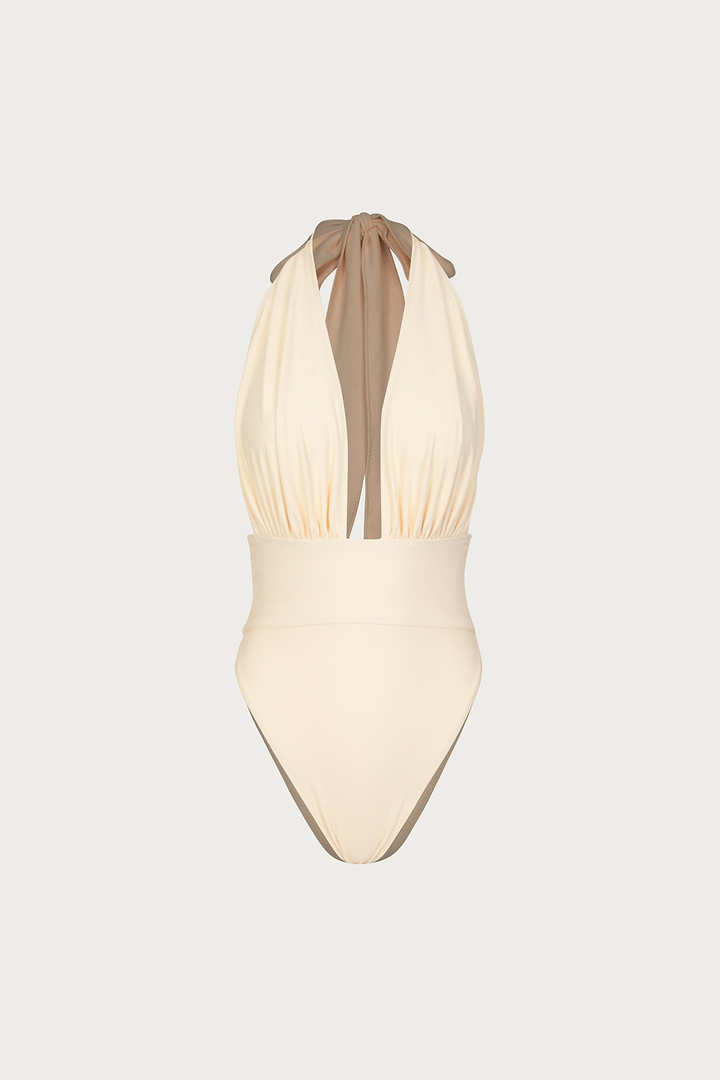 V One Piece (Faux Suede Cream)