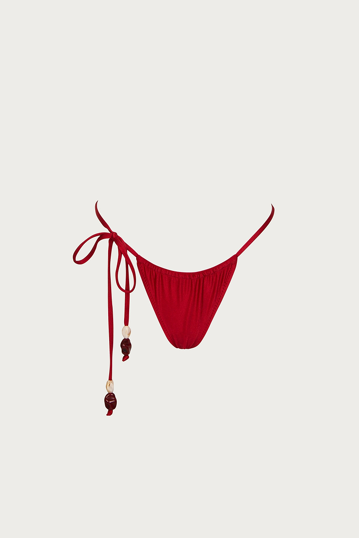 Stone Beaded String Bottom (Red)