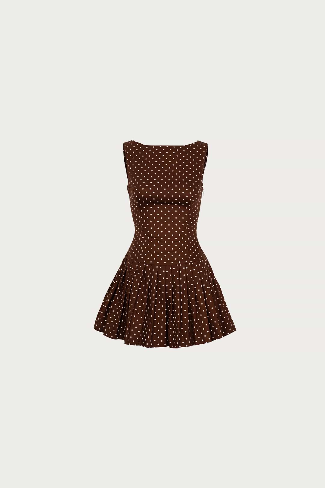 SAME Poplin Mini Dress | Brown White Polka Dot | Women's Dress XS / Brown Cream Polka Dot SAME Poplin Mini Dress | Brown White Polka Dot | Women's Dress XS / Brown Cream Polka Dot