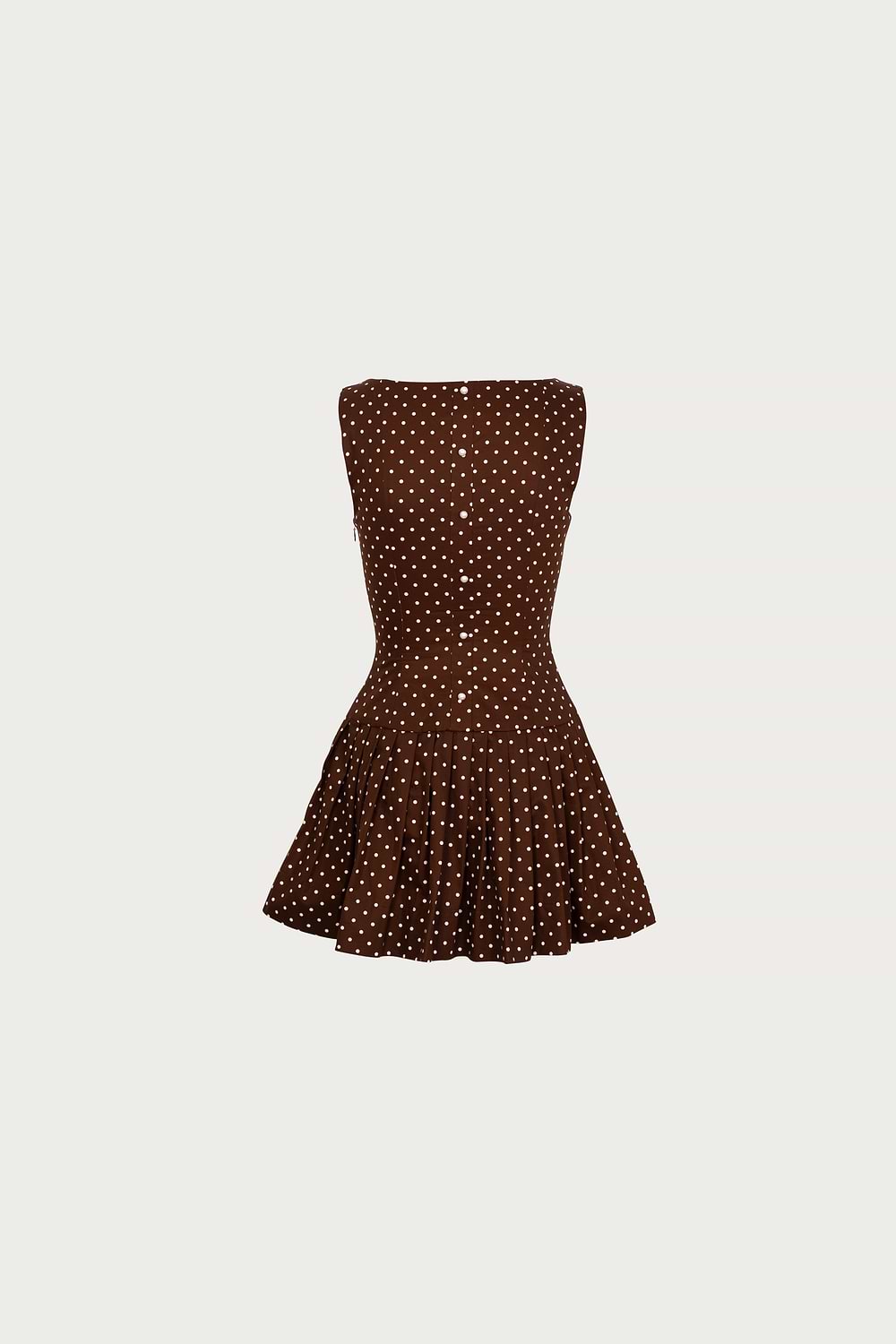 SAME Poplin Mini Dress | Brown White Polka Dot | Women's Dress XS / Brown Cream Polka Dot SAME Poplin Mini Dress | Brown White Polka Dot | Women's Dress XS / Brown Cream Polka Dot