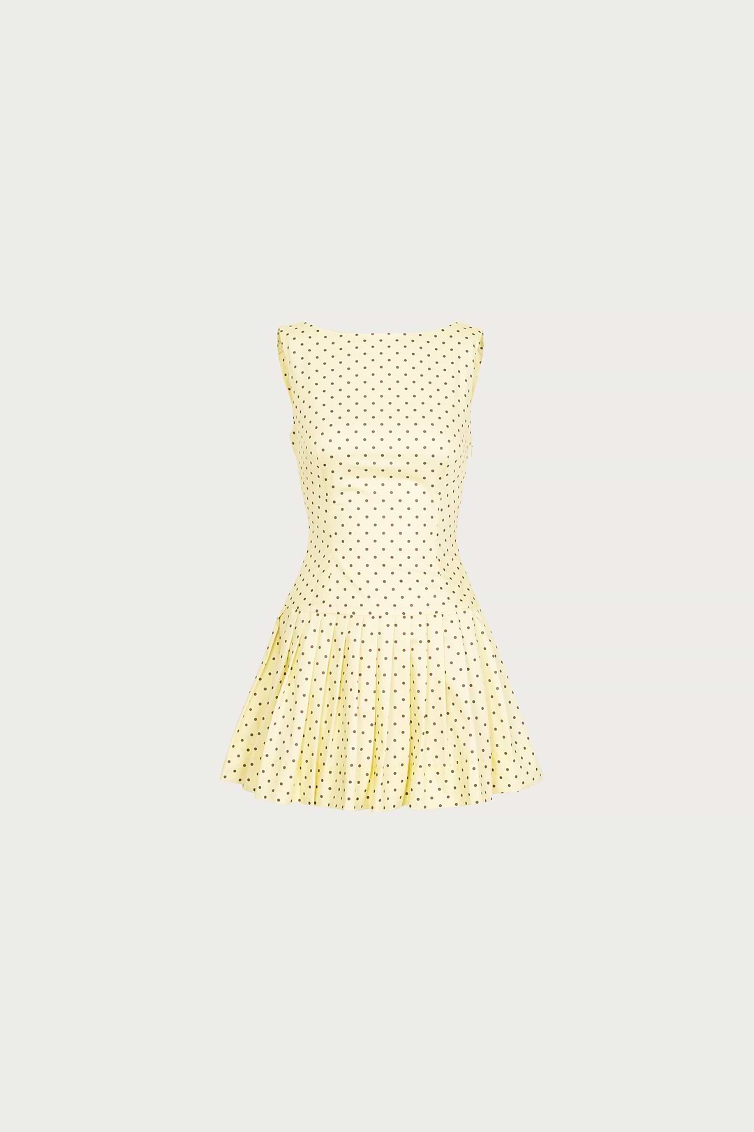 yellow dress polka dots SAME Poplin Mini Dress | Yellow Brown Polka Dot