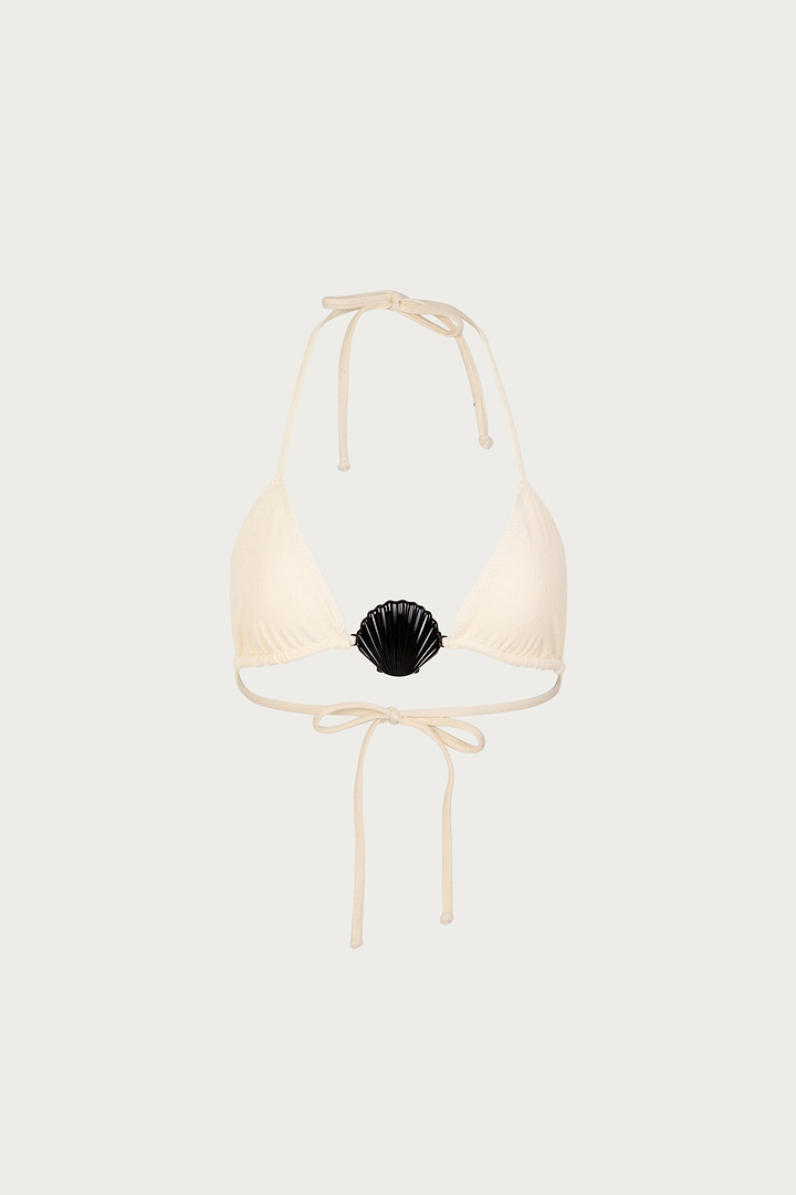 Shell Triangle Top (Faux Suede Cream)