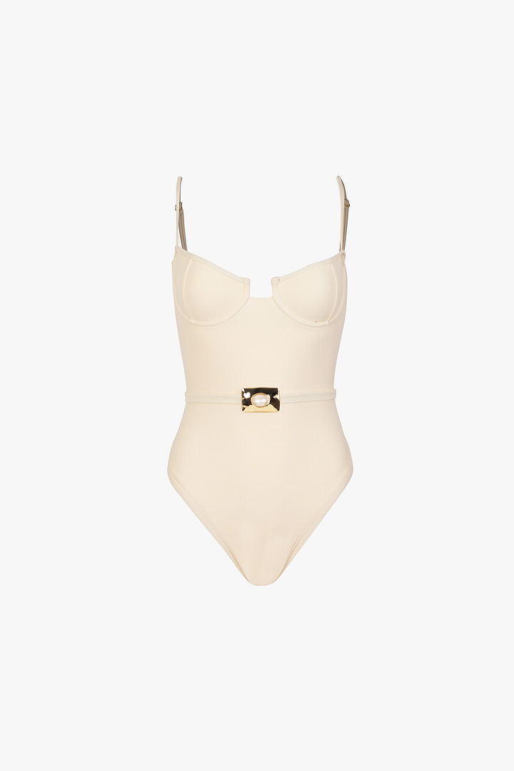Hammer Pearl One Piece (Faux Suede Cream)