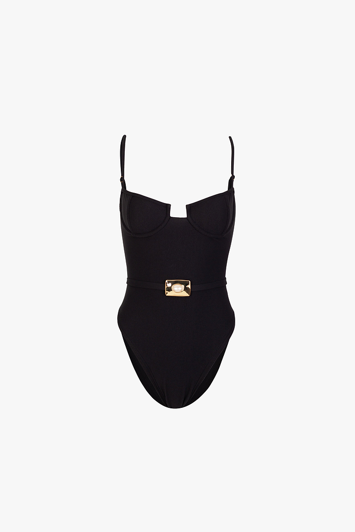 Hammer Pearl One Piece (Faux Suede Black)