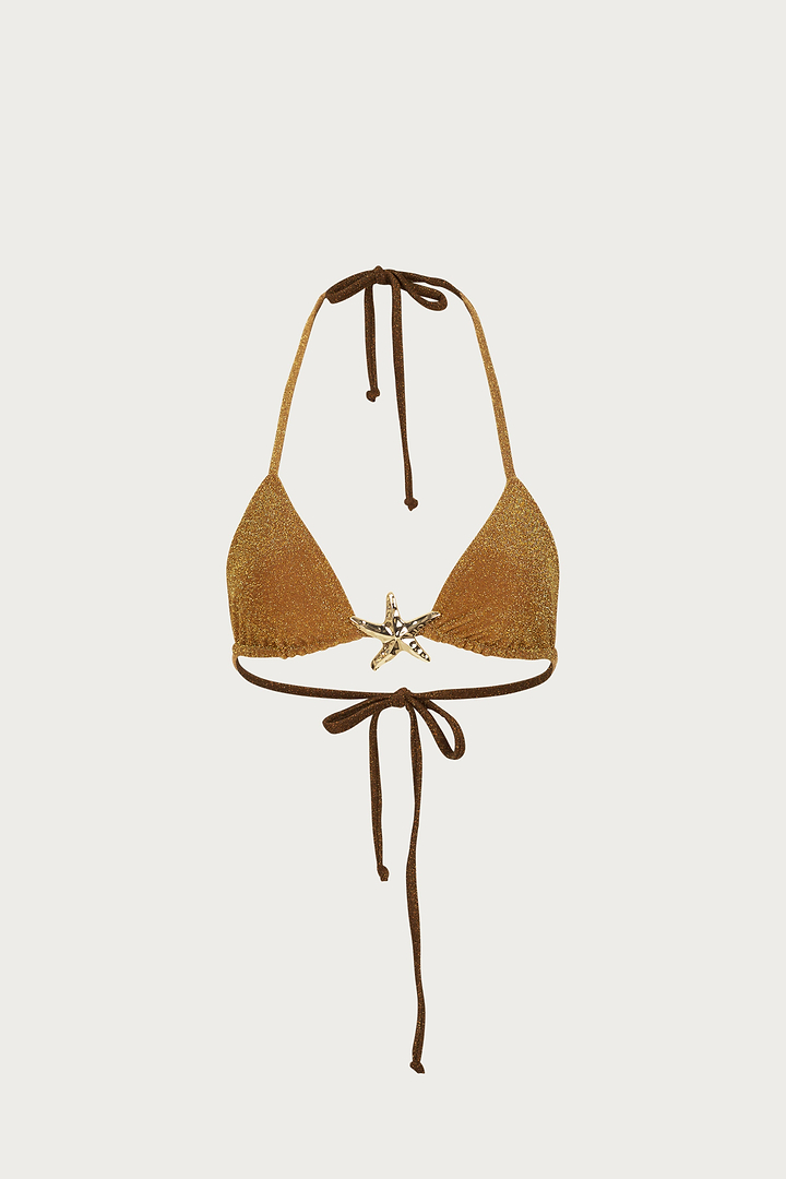 Starfish Triangle Top (Mocha Shimmer Lurex)