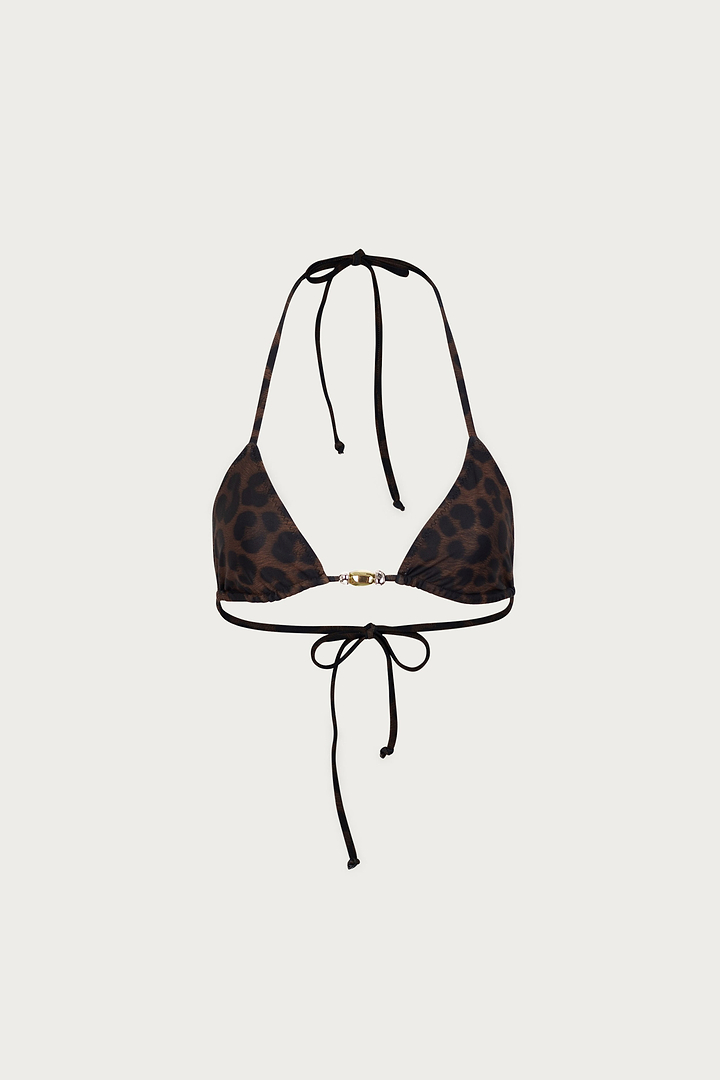 Stone Beaded Triangle Top (Cheetah)