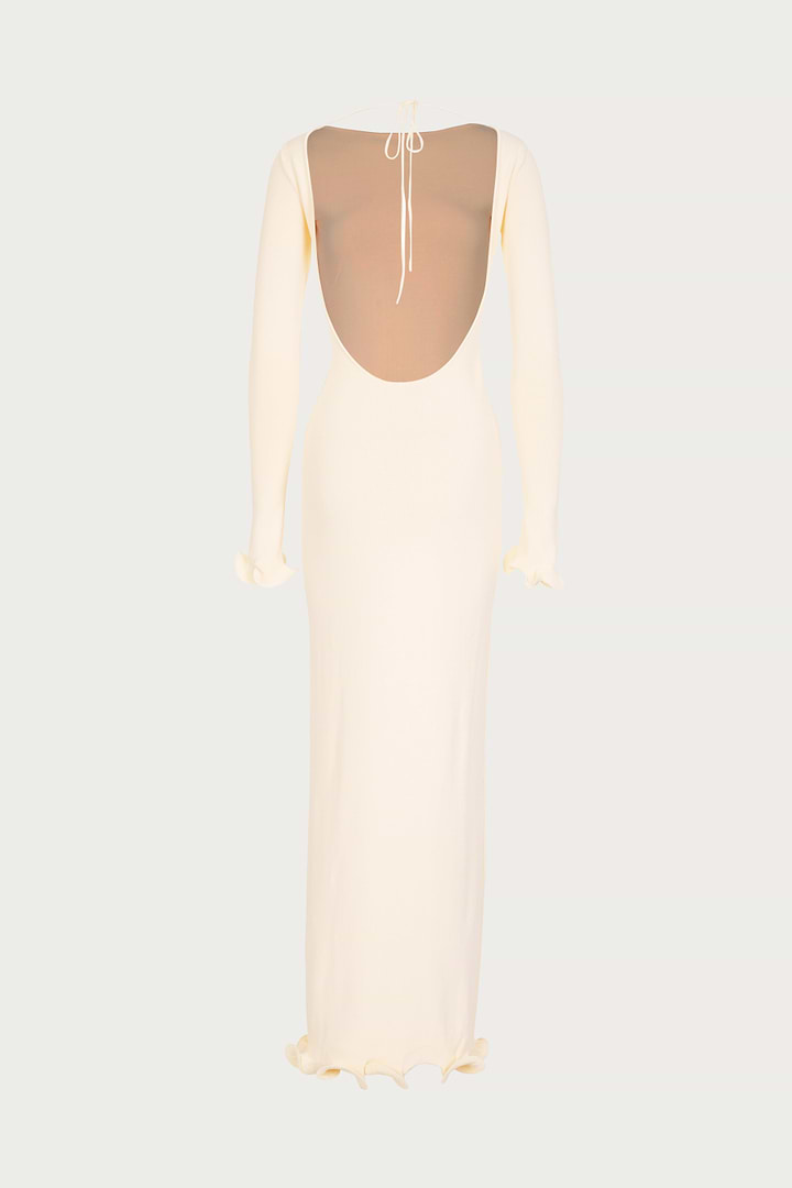 SAME Ruffle Hem Maxi Dress | Cream