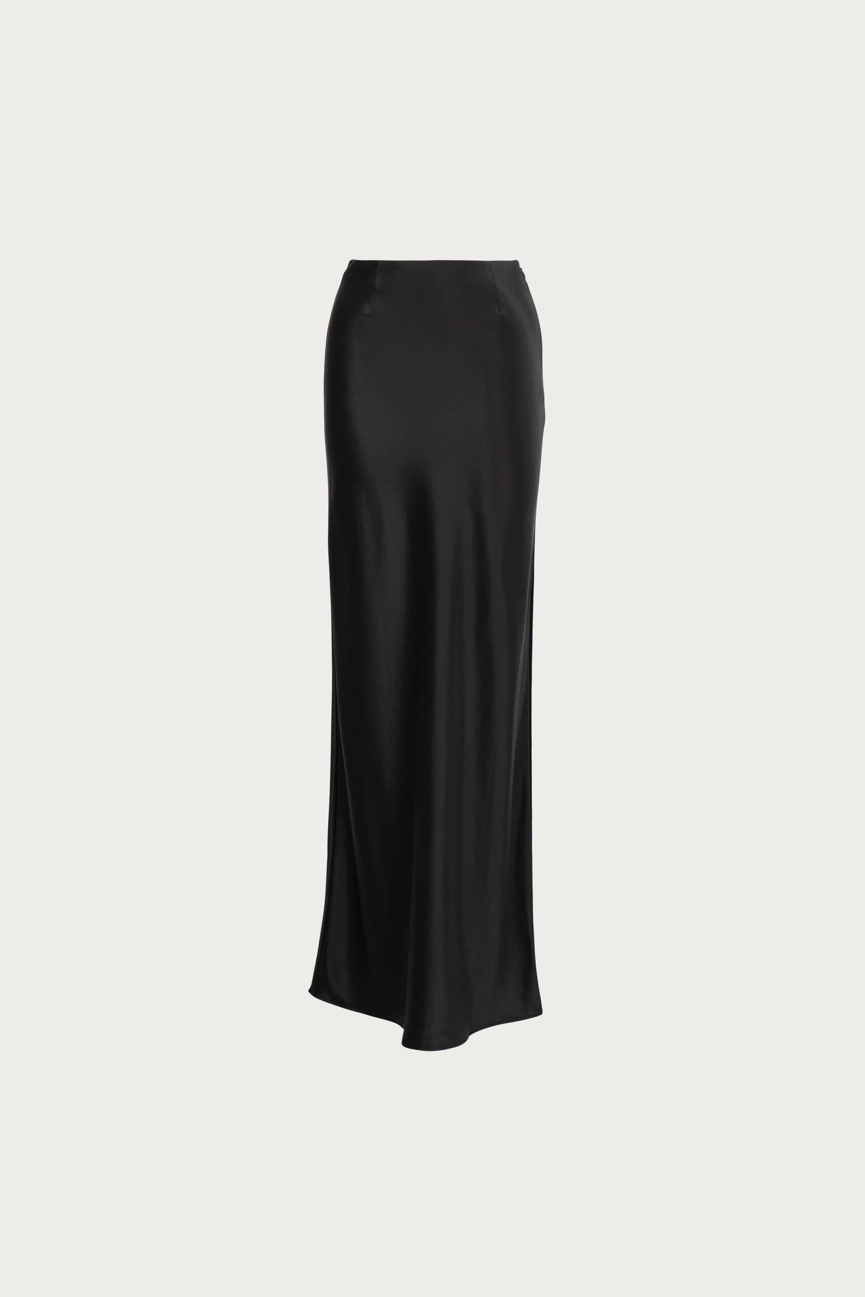 SAME | SATIN MAXI SKIRT | Black | Women's Long Sleeve Top