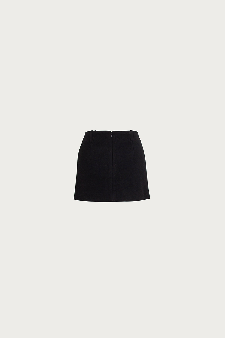 Wool Mini Skirt (Black)