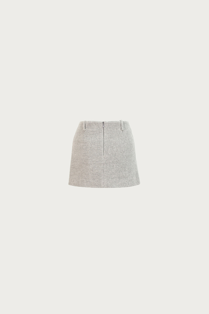 Wool Mini Skirt (Gray)