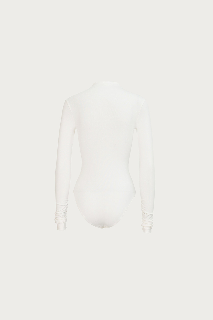 Long Sleeve Bodysuit (White)