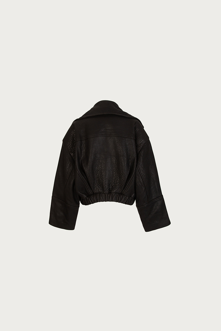 The Leather Bomber Jacket (Black)