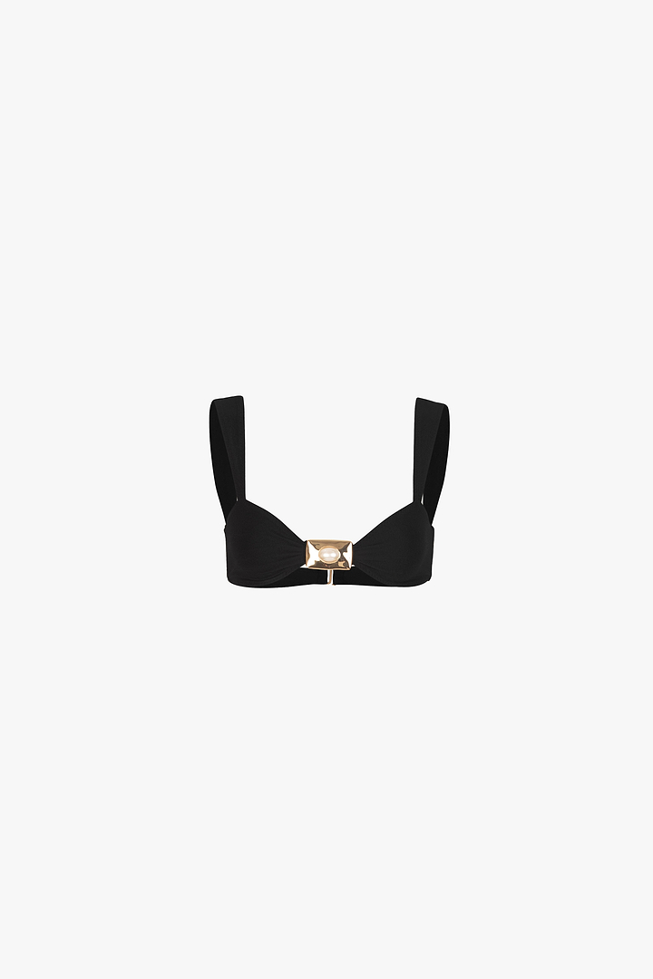 Hammer Pearl Top (Faux Suede Black)