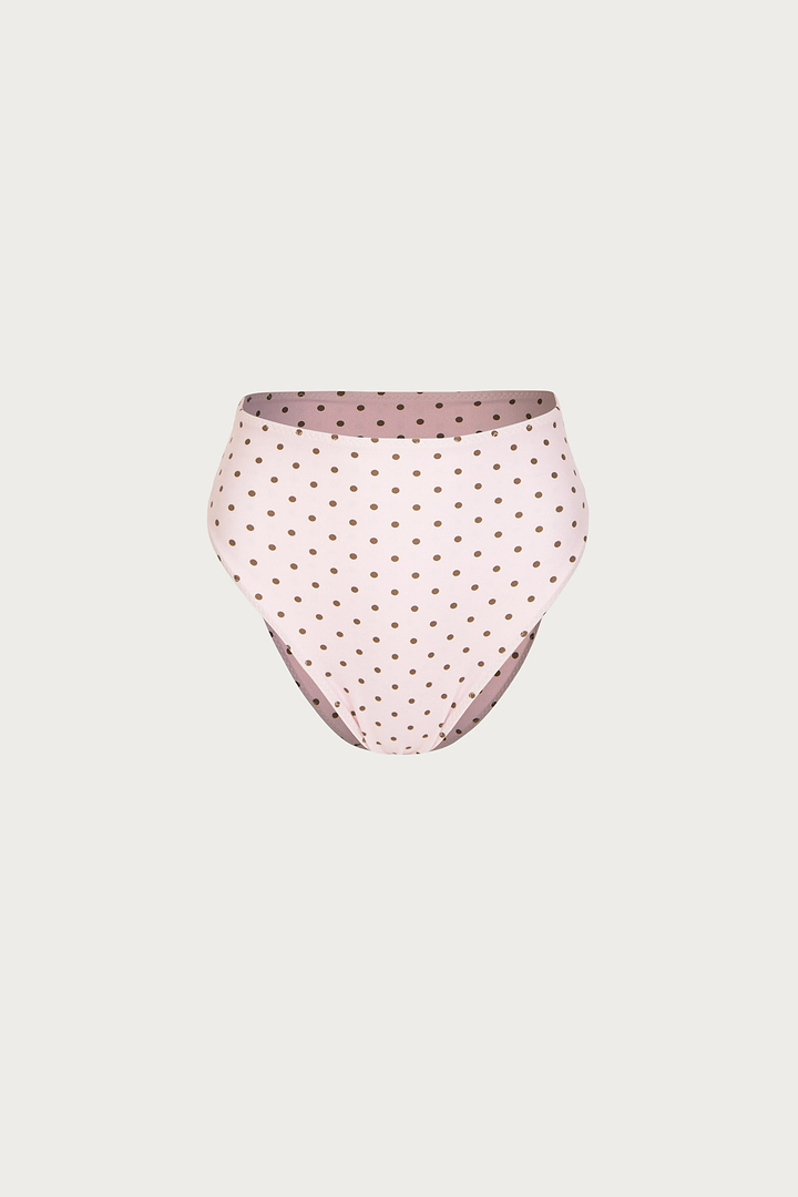 High Rise Bottom (Pink Brown Polka Dot)