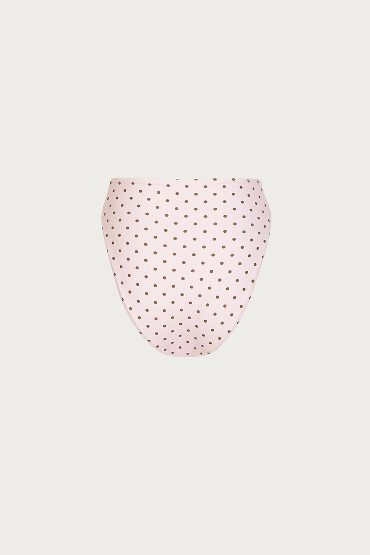High Rise Bottom (Pink Brown Polka Dot)