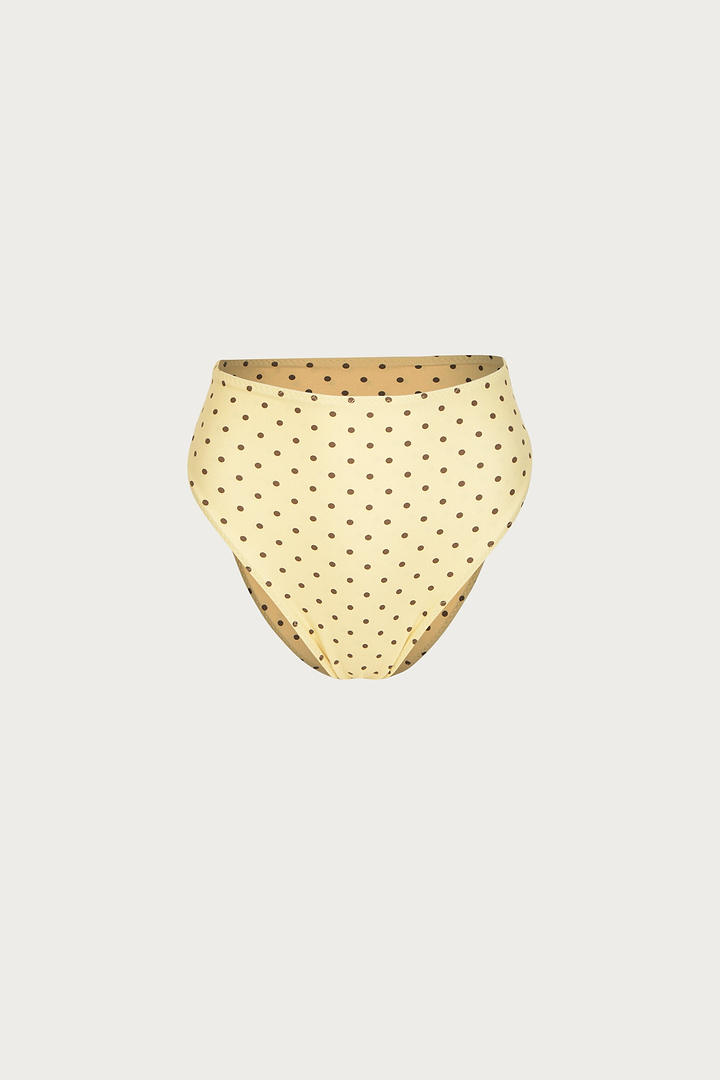 High Rise Bottom (Yellow Brown Polka Dot)