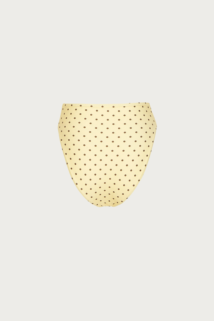 High Rise Bottom (Yellow Brown Polka Dot)