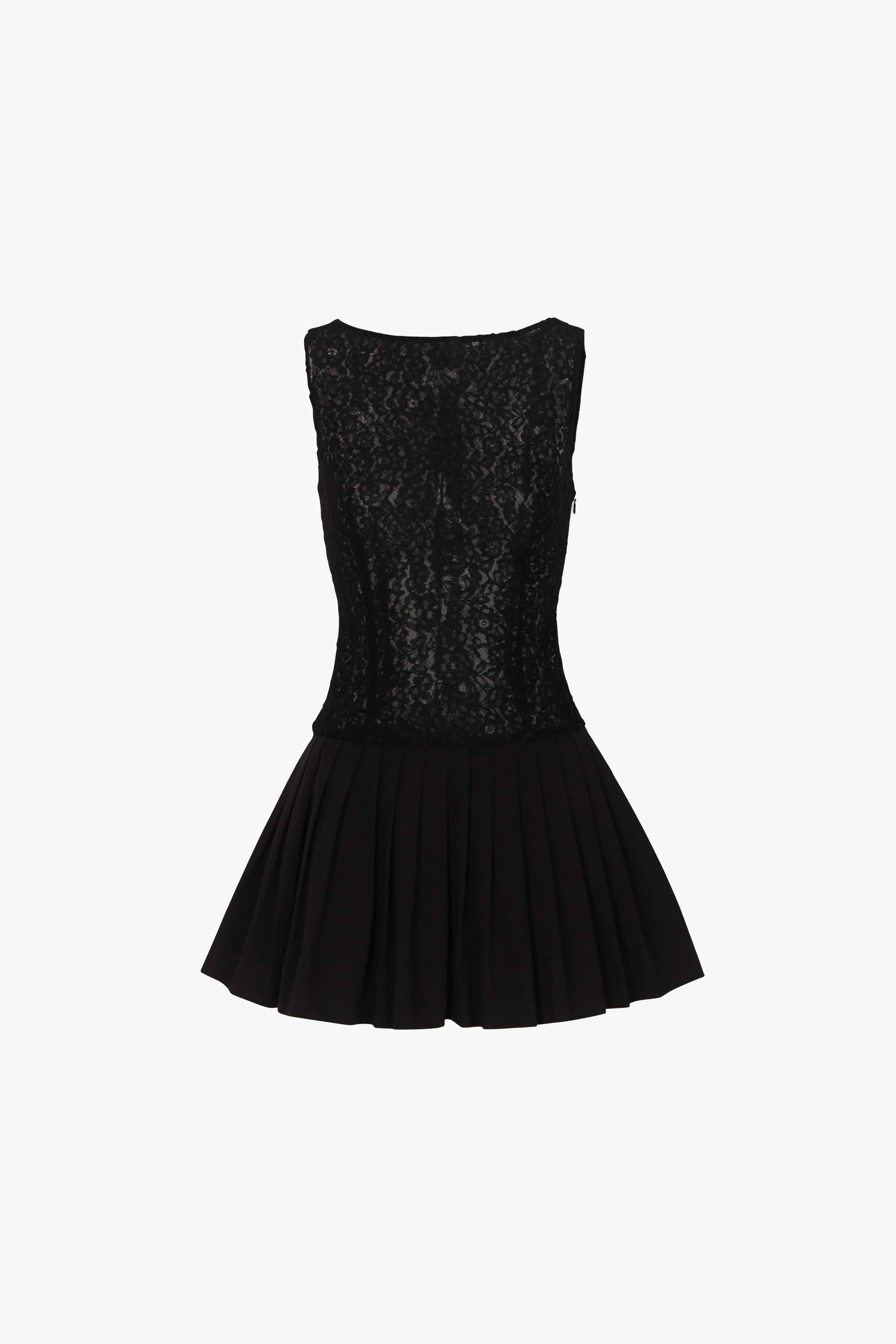 SAME Lace Poplin Mini Dress | Black | Women's Dress