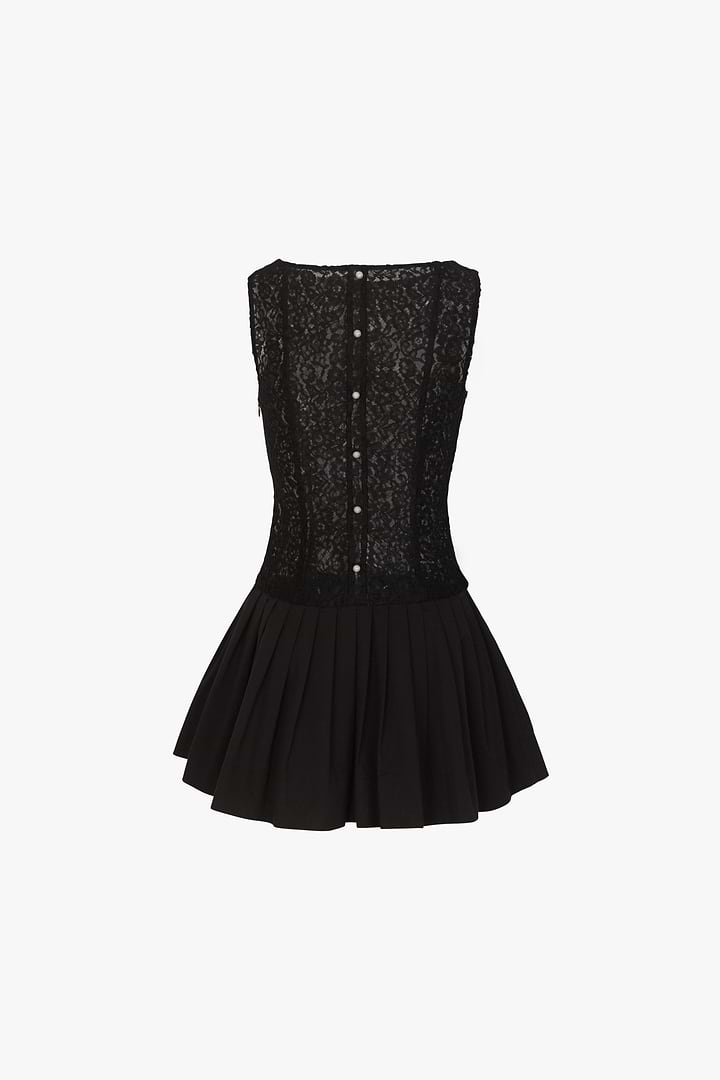SAME Lace Poplin Mini Dress | Black | Women's Dress SAME Lace Poplin Mini Dress | Black | Women's Dress
