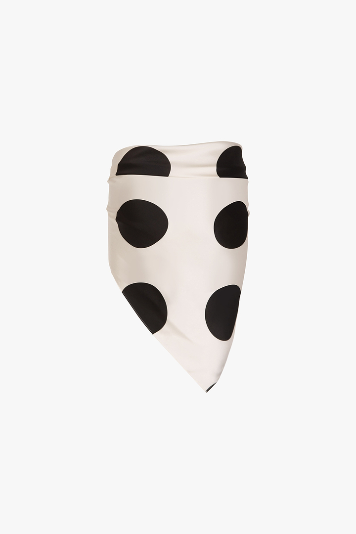 Silk Scarf (Cream Polka Dot)