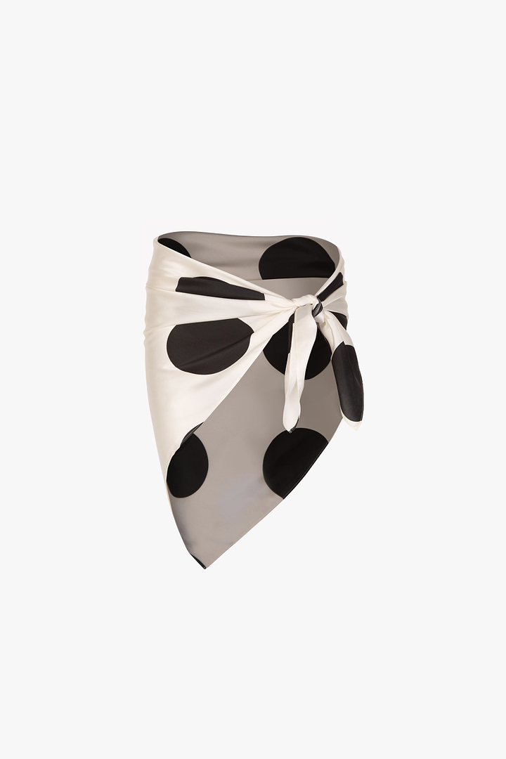 Silk Scarf (Cream Polka Dot)
