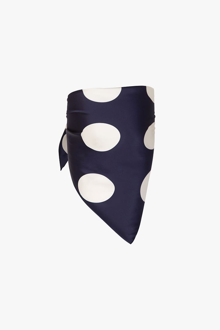 Silk Scarf (Navy Polka Dot)