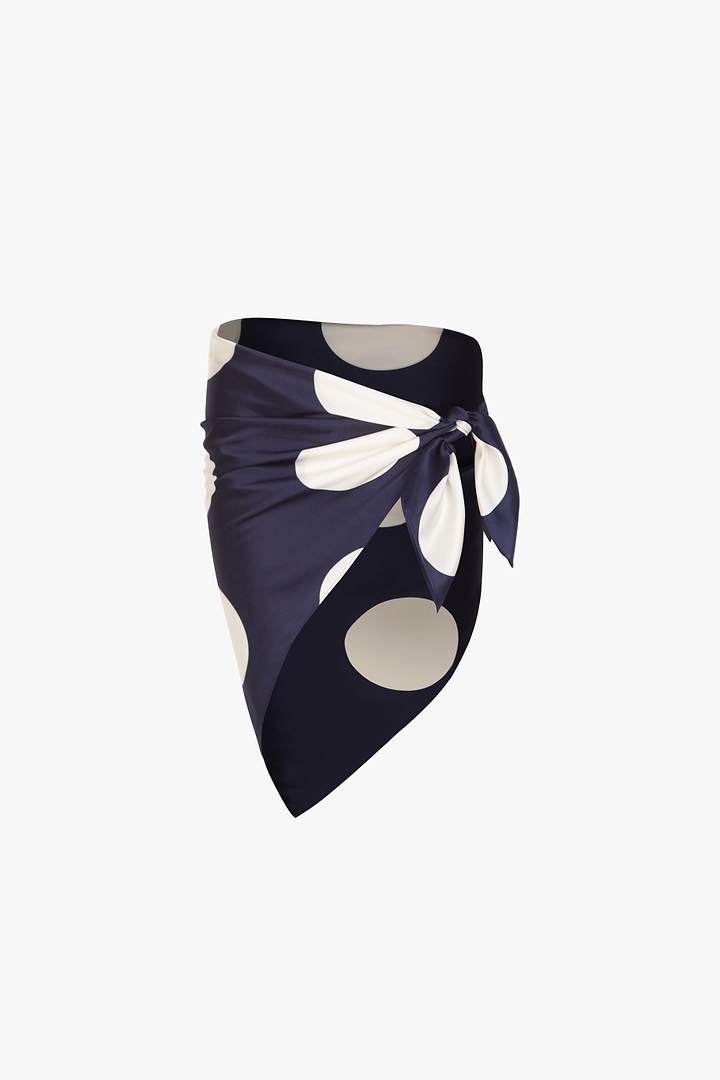Silk Scarf (Navy Polka Dot)