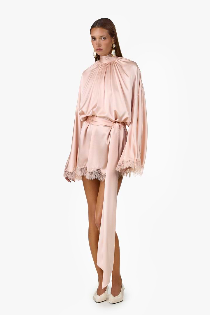 clay mini dress Clay Belted Mini Dress | Pastel Pink