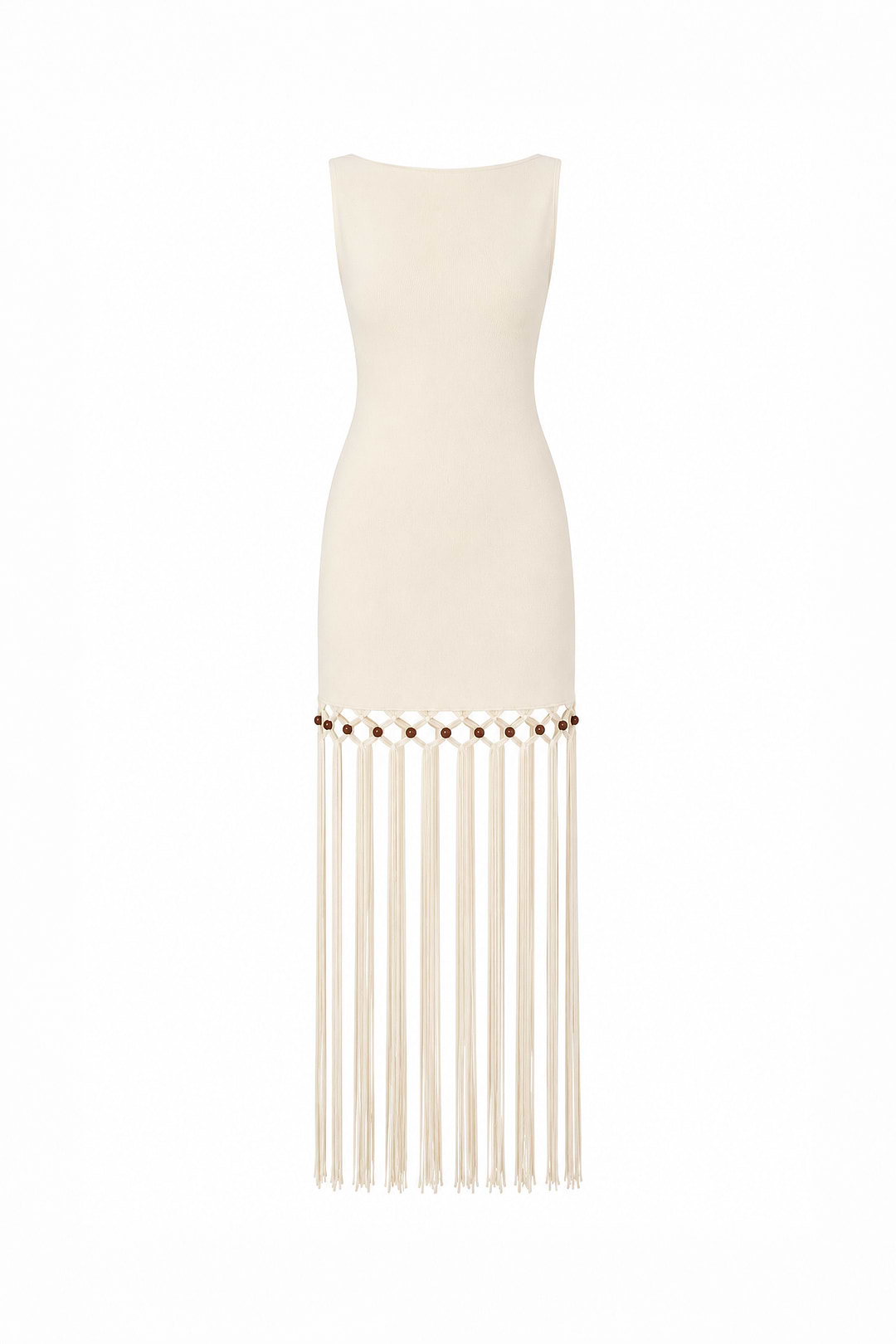 white beaded fringe dress SAME Beaded Fringe Dress | Cream