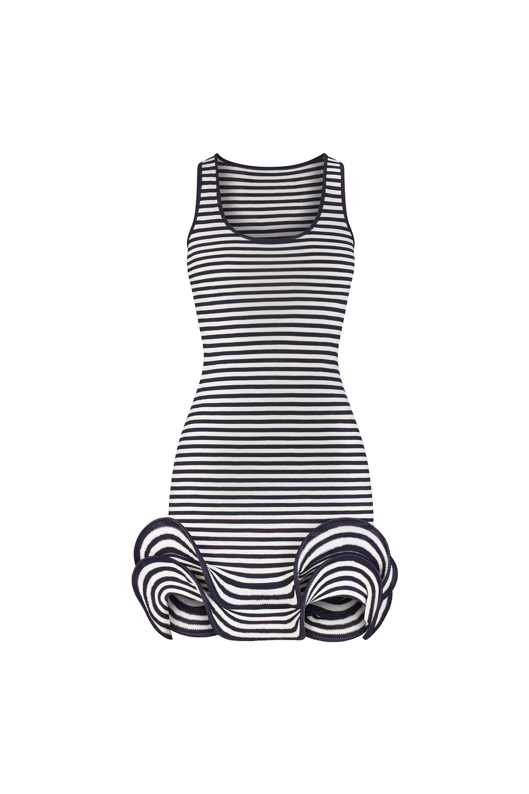 SAME Double Ruffle Hem Mini Dress | Navy Stripe