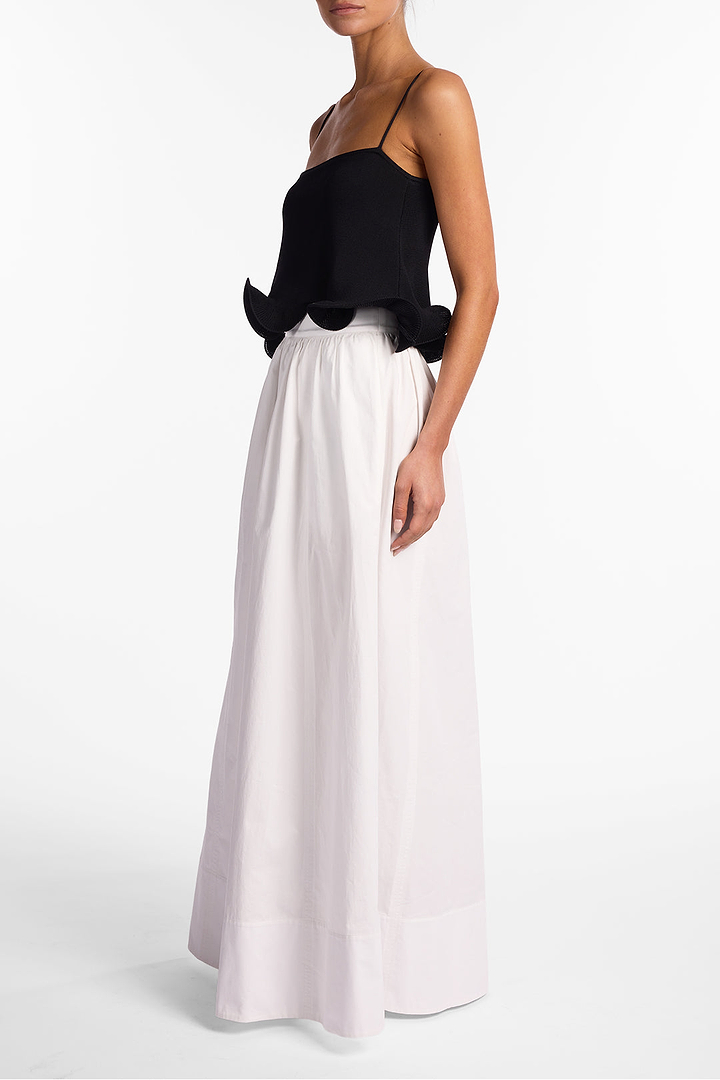 Poplin Maxi Skirt (White)