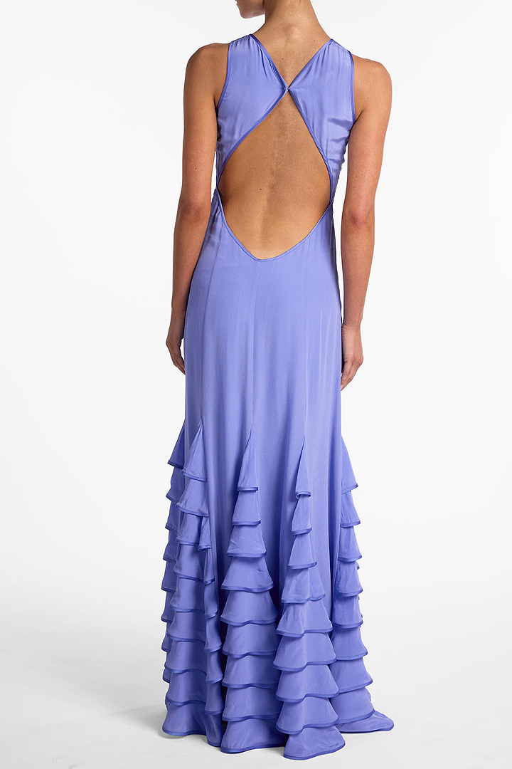 Tiered Chiffon Gown (Periwinkle)